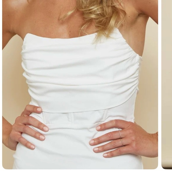 Blue Blush White Strapless Mini Dress - Picture 3 of 5